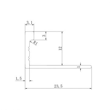 12MM L SHAPED BRUSHED BLACK TRIM