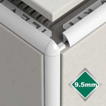 9.5MM NEW WHITE PVC CORNERS (SINGLE)